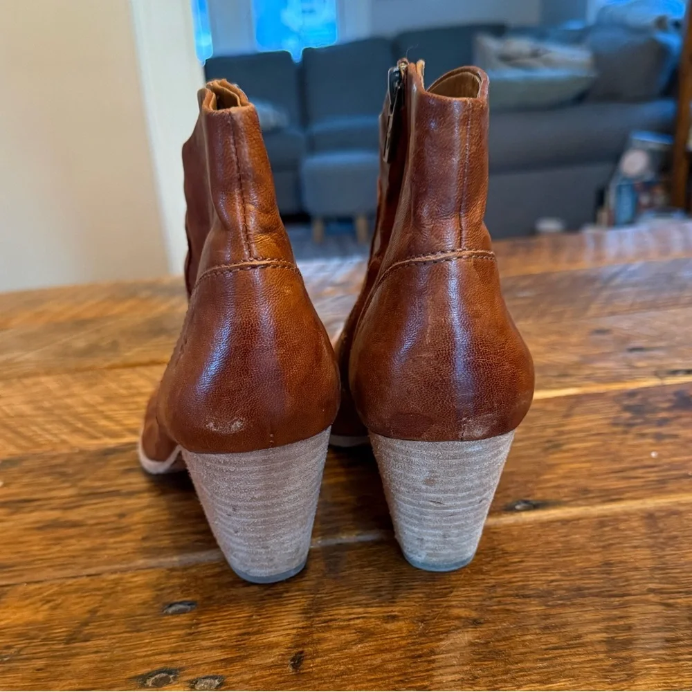 Frye Western Women's Brown Leather Ankle Boots